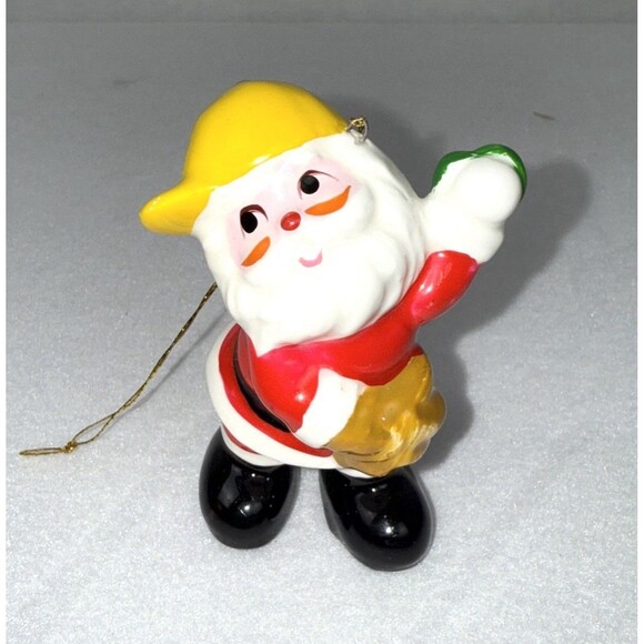 Vintage Silvestri Ceramic Christmas Ornament Baseball Pitcher Ball & Mitt - Picture 1 of 9